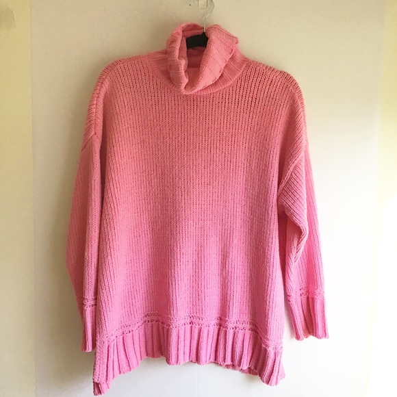 aerie Sweaters | Aerie Pink Chenille Oversized Turtleneck Sweater | Poshmark